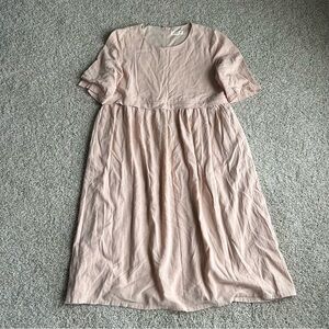 Roolee Mom Blush Pink Nursing Friendly Midi Dress